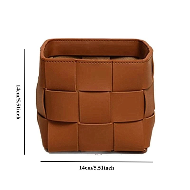 14X14CM Desktop Storage Bucket Sundries Storage Basket Square Storage Basket for Entrance Desktop Home Organization