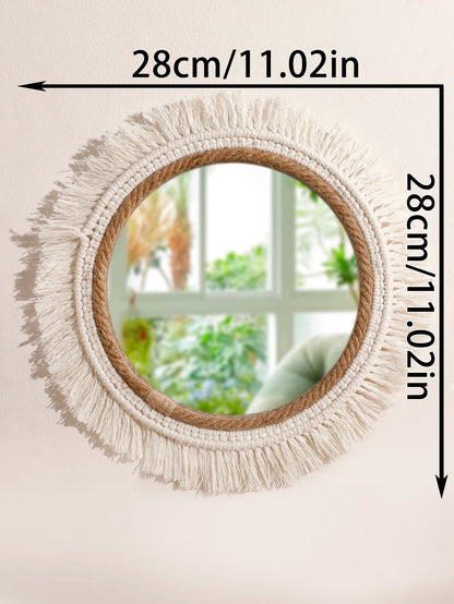 Woven Boho Wall Mirror – 28cm (11in)