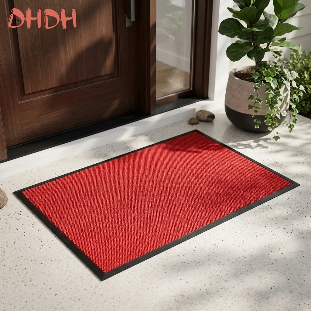 Premium PVC Non Slip Door Mat with Heavy Duty Rubber Backing High Quality Waterproof Dirt Trapper Indoor Outdoor Entryway Rug