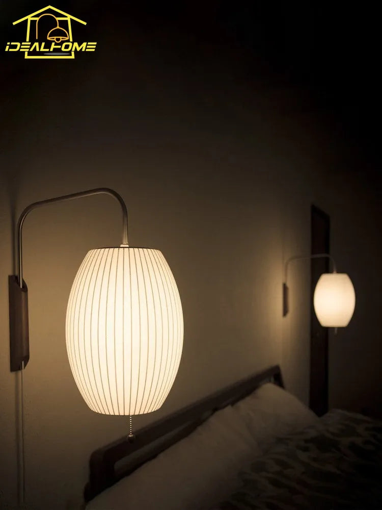 Italian Design Minimalist Atmosphere Silk Wall Lamp LED E27 Flying Saucer Wall Mounted Home Decor Bedroom Bedside Study Aisle