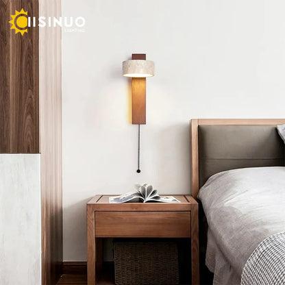 Wabi Sabi Travertine Stone Wall Lamp – wall light photo 2