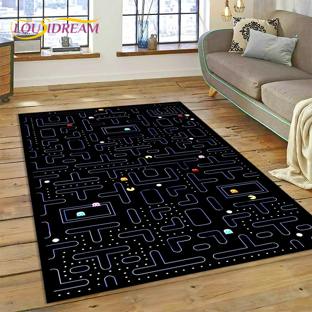 Retro Arcade Print Area Rug