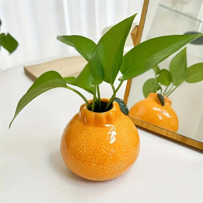 Orange Ceramic Hydroponic Vase – vase photo 4