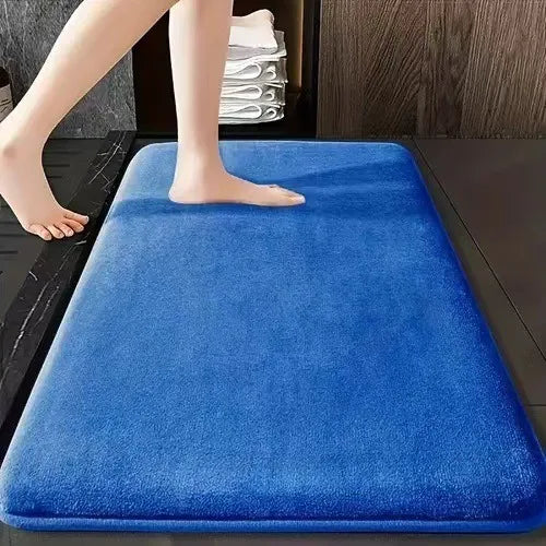 Coral Velvet Quick Dry Bath Mat in Blue