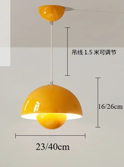 Nordic Led Color Chandelier Macaron Danish Mushroom Hanging Lights Restaurant Kitchen Pendant Lamp Home Luminaire LED Lighting