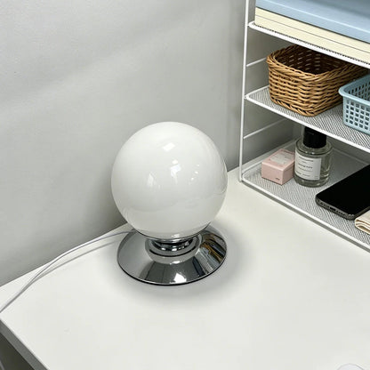 Globe Spire Glass Table Lamp in Pearlescent