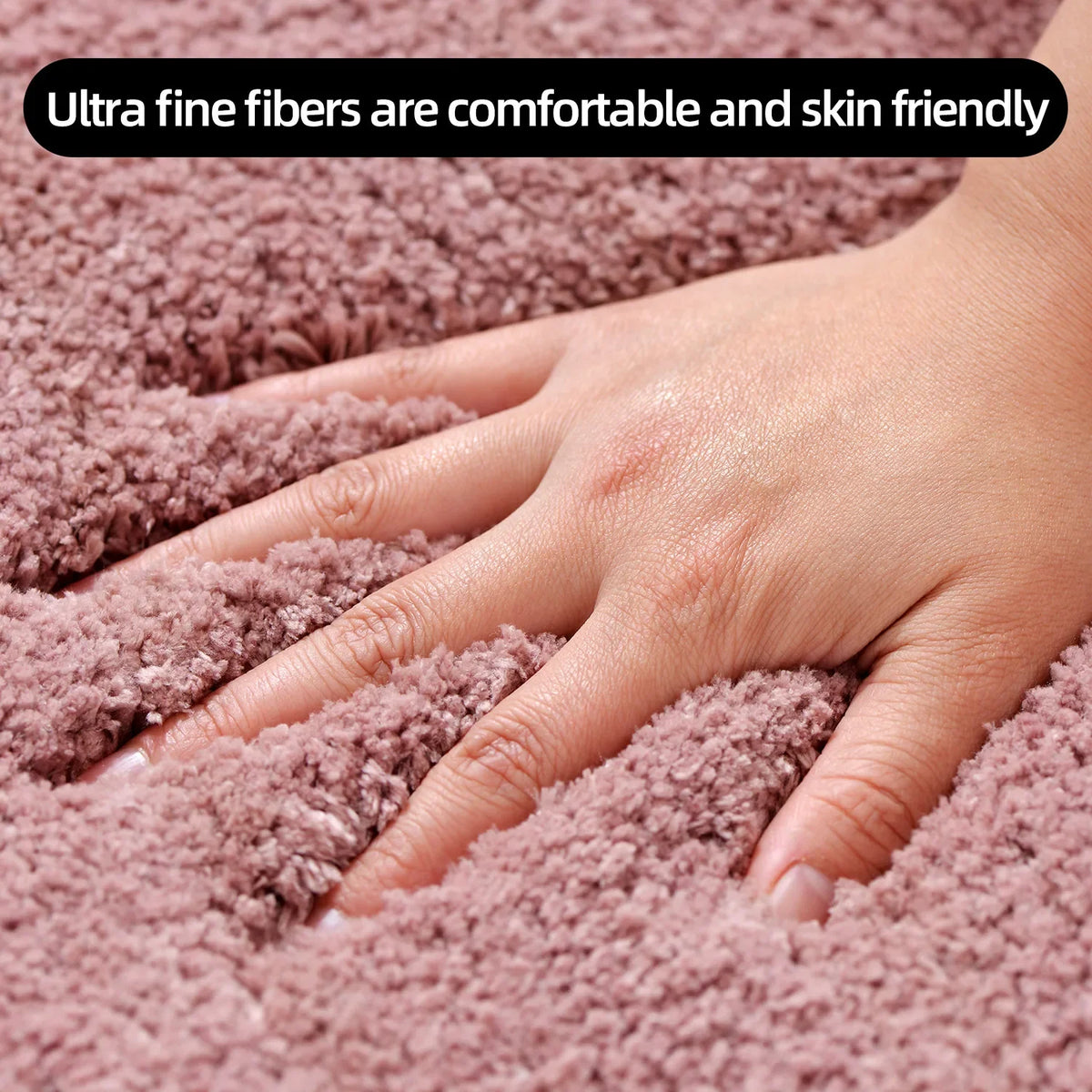 Rounded and thickened bathroom floor mat, bathtub absorbent mat, plush material, anti slip foot mat, entrance door mat, bathroom
