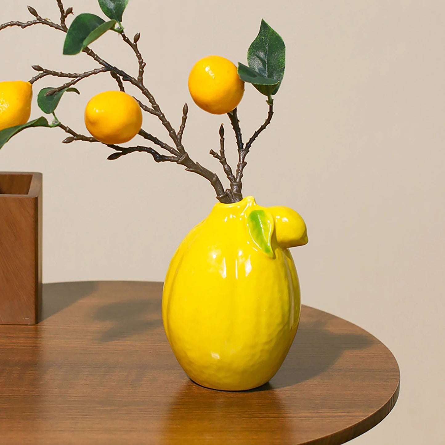 Lemon Ceramic Vase Nordic Ins Feng Shui Cultivation Flower Vase Home Fresh Desktop Decoration Crafts Home DIY Decor