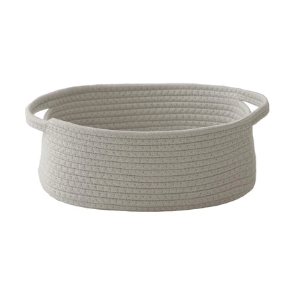 Small Woven Rope Storage Basket in Gray