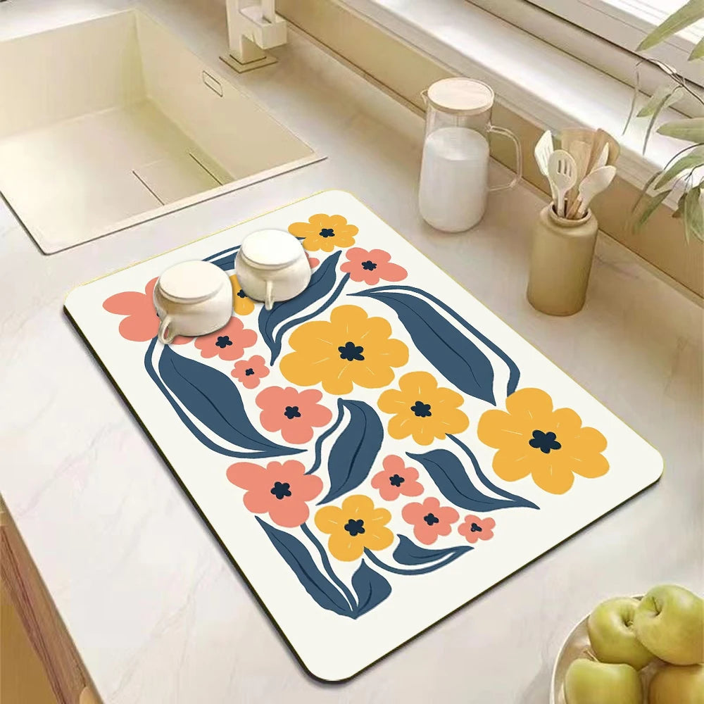 Printed Dish Drying Mat