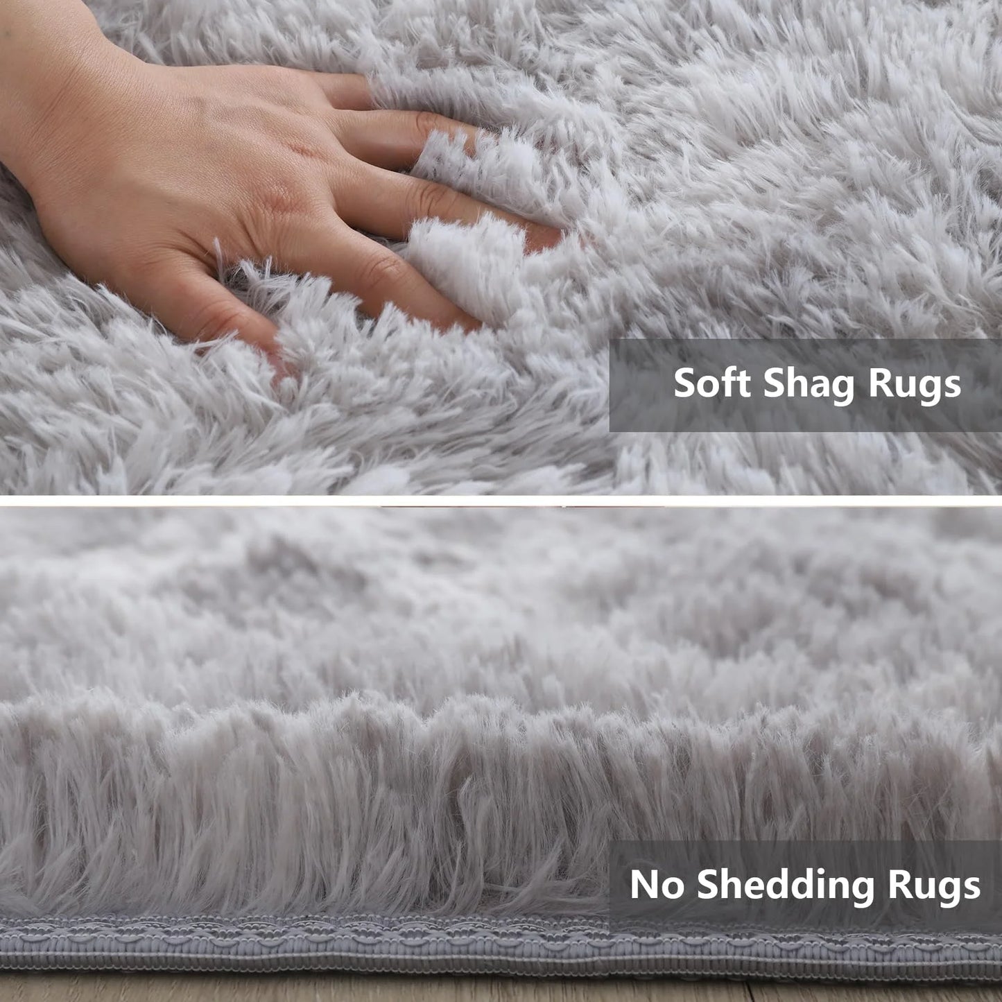 VIKAMA Ultra-Soft Puffy Rug, Bedroom & Living Room Indoor Floor Mat, Nursery Carpet, Children's Girls' Room Home Decor
