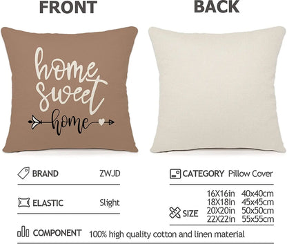 Brown Linen Geometric Cushion Cover – cushion cover photo 3