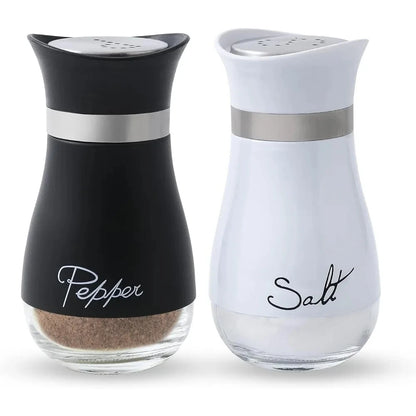 Glass Salt and Pepper Shakers in Domino