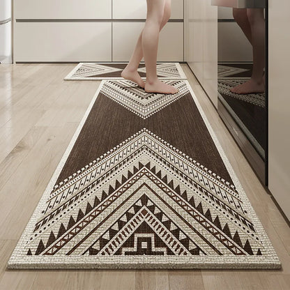 Kitchen Runner Mat in Kilim Taupe
