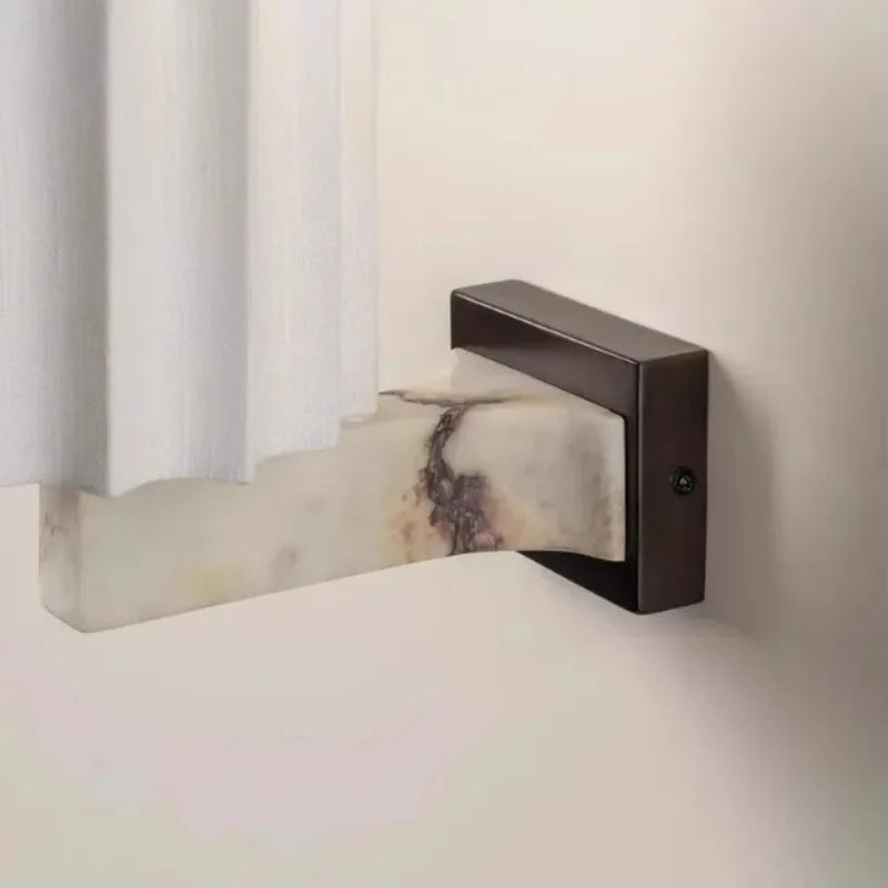 Nordic Natural Marble Wall Sconce Designer Fabric Lampshade Art Wall Decor Modern Living Room Luxury Bedroom Hotel Bedside Lamp
