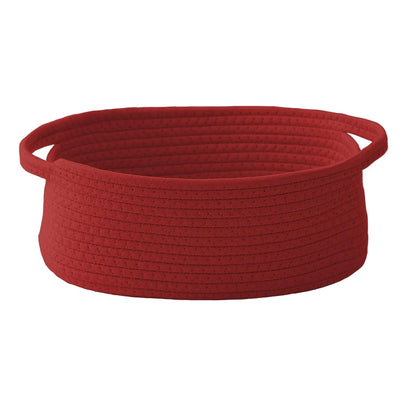 Small Woven Rope Storage Basket in Red