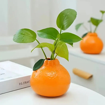 Orange Ceramic Hydroponic Vase – vase photo 6