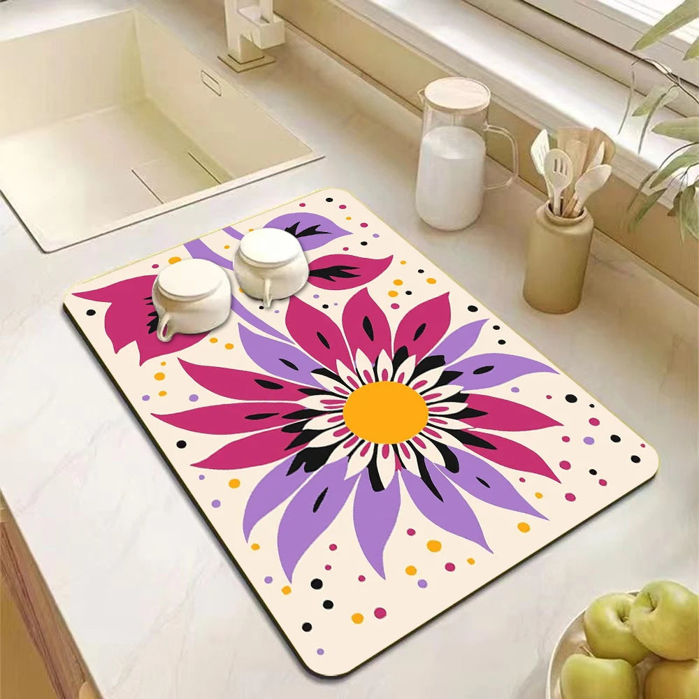 Printed Dish Drying Mat