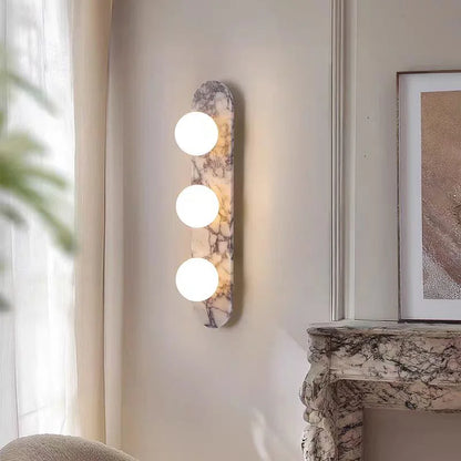 Natural Marble Glass Shade Wall Lamp – wall light photo 4