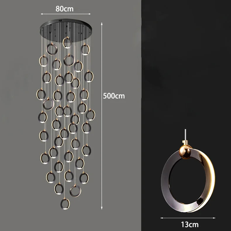 Nordic Multi-Head Stair Chandelier