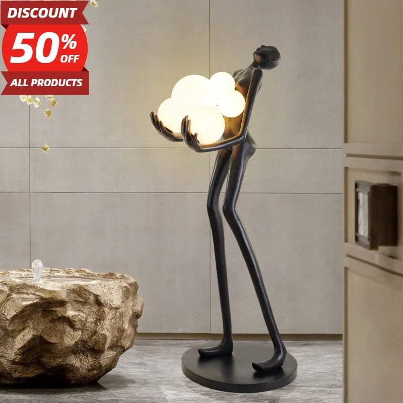 Humanoid Floor Lamp Sculpture Design Exhibition Hall Decoration Living Room Lobby Hall Lamp Styling Lamp Halloween BedroomLamp