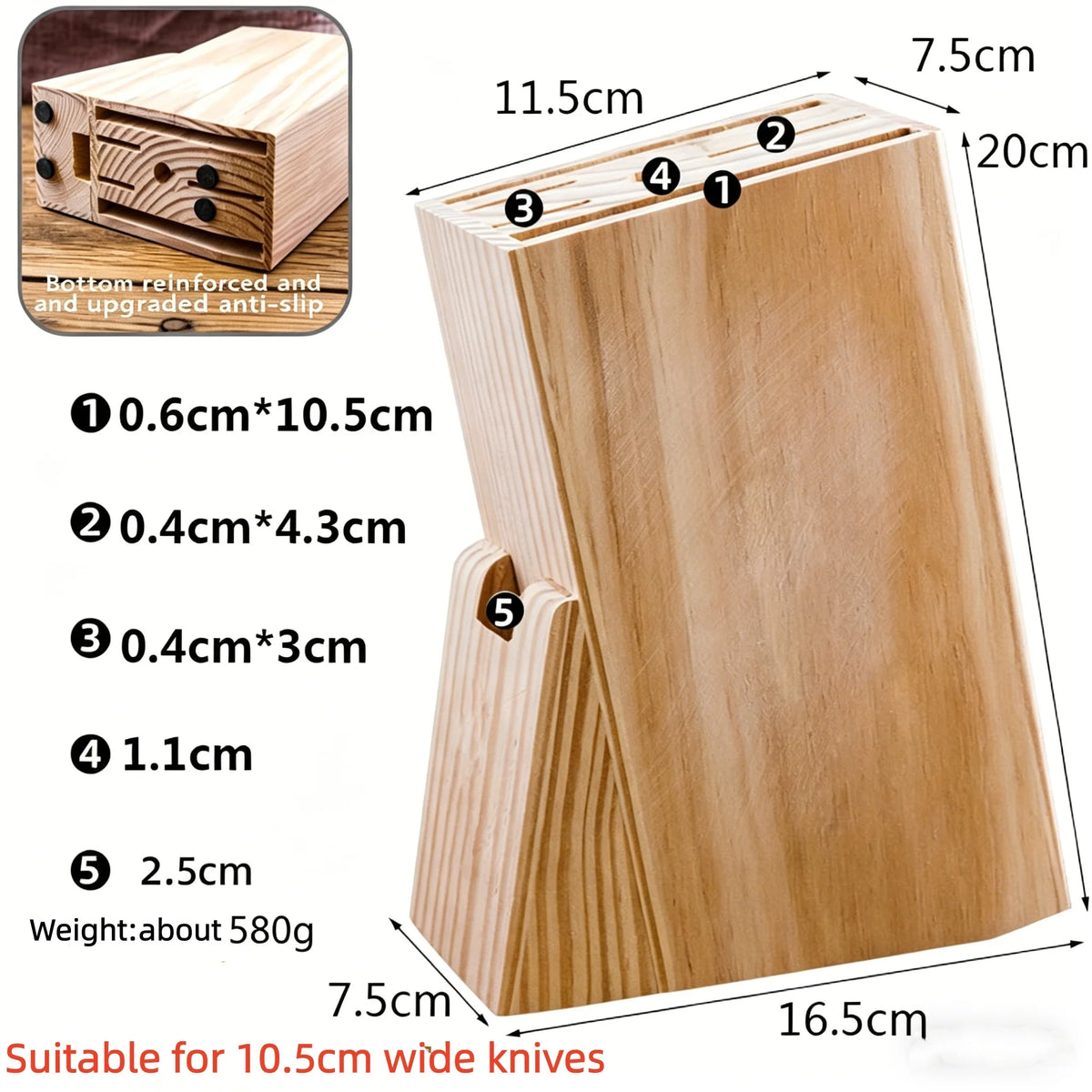 Solid Wood Knife Block