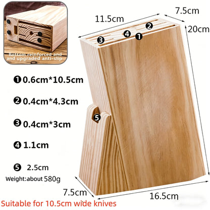 Solid Wood Knife Block – kitchen storage photo 9