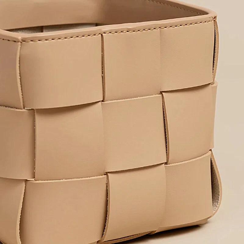14X14CM Desktop Storage Bucket Sundries Storage Basket Square Storage Basket for Entrance Desktop Home Organization