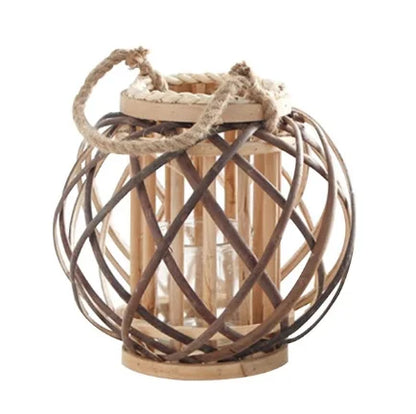 Woven Wicker Candle Lantern
