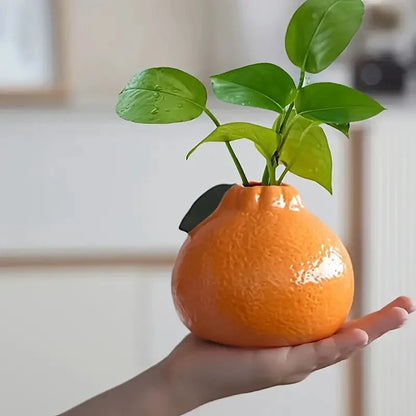 Orange Ceramic Hydroponic Vase – vase photo 2
