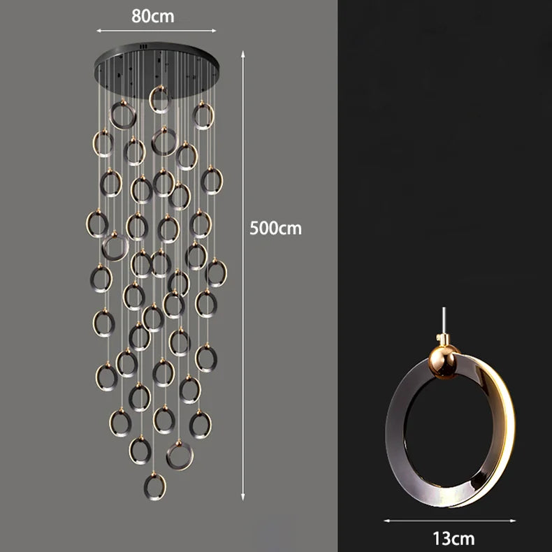 Nordic Multi-Head Stair Chandelier