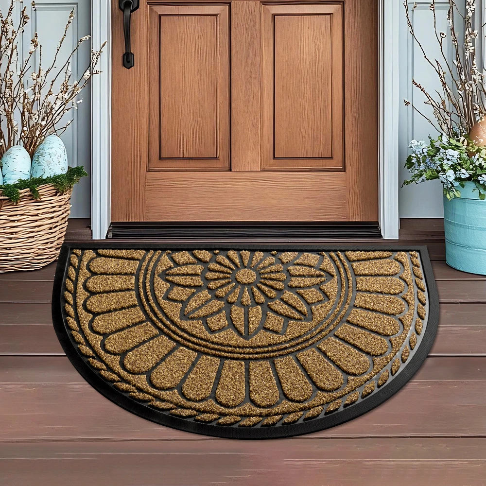 Embossed Half Round Doormat