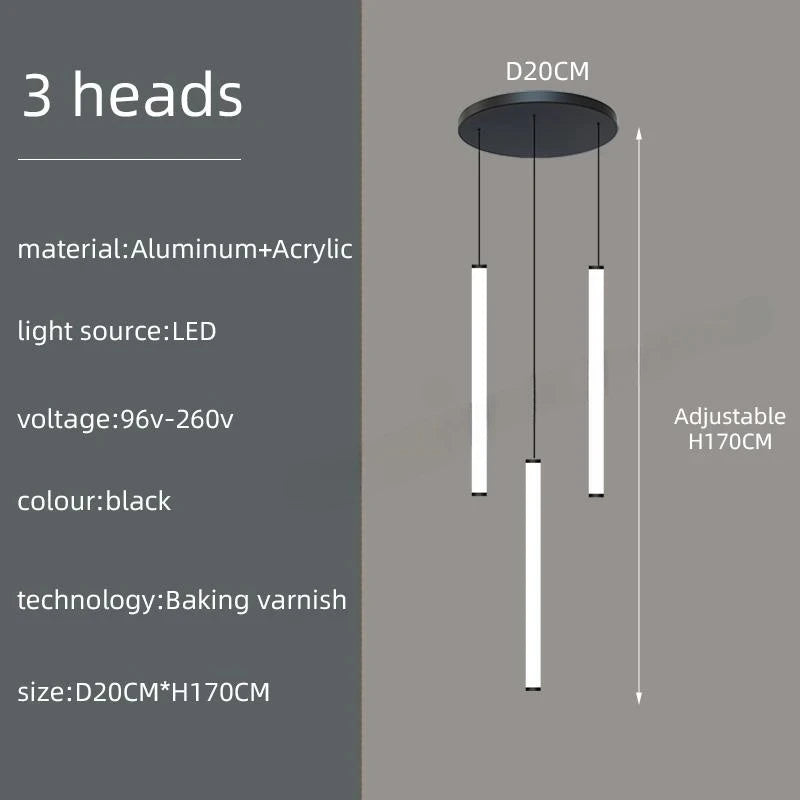 Modern LED Living Room Pendant Lighting Spiral Staircase Indoor Lamp Kitchen Home Decoration Nordic Luxury Ceiling Chandelier
