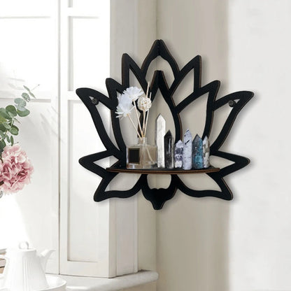 Wooden Lotus Cutout Wall Shelf – wall shelf photo 4