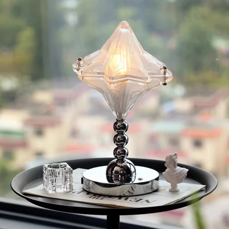 Nordic Luxury Art Iron Glass Star LED Decoration Table Lamp Desk Light For Living Room Bedroom Study Lighting Fixtures