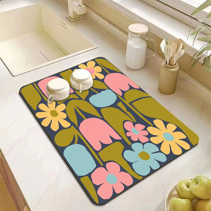 Printed Dish Drying Mat