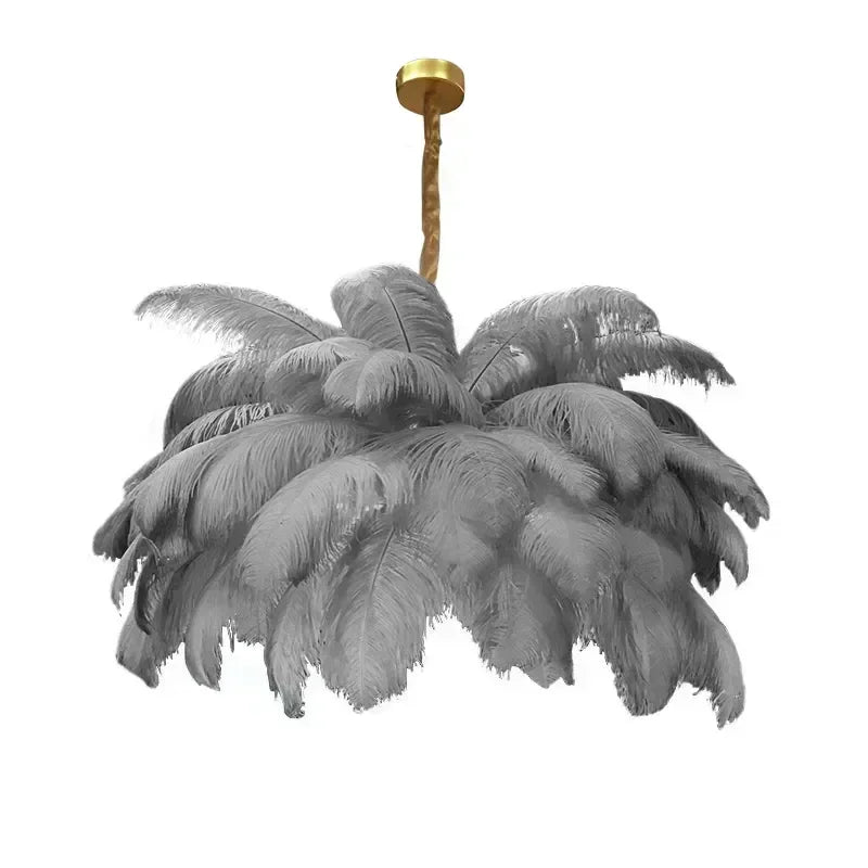 Modern Purple Feather Pendant Light Nordic Lustres Chandelier Ceiling Lamp for Living Room Bedroom Light Fixtures Home Decor