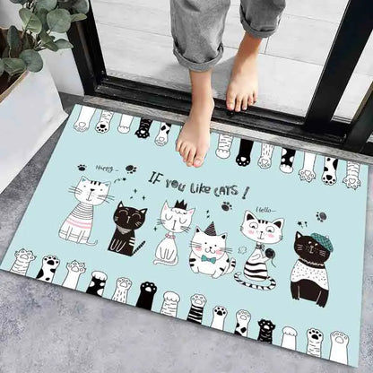 Absorbent Printed Entrance Mat in Cat Parade