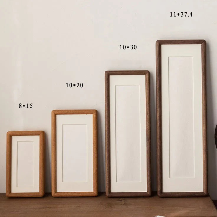 Rectangular Solid Wood Photo Frame High-Quality Black Walnut/Teak Mortise and Tenon Picture Frame Display Stand Desktop Decor