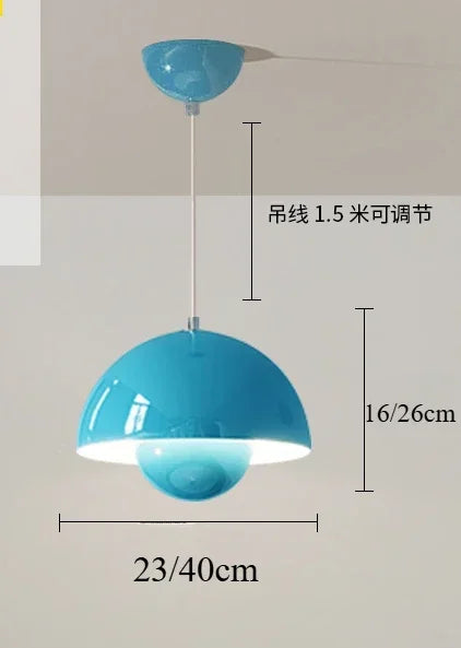 Nordic Led Color Chandelier Macaron Danish Mushroom Hanging Lights Restaurant Kitchen Pendant Lamp Home Luminaire LED Lighting
