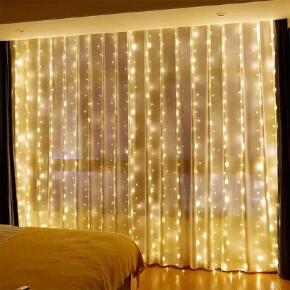 LED Curtain Fairy String Lights in Warm White