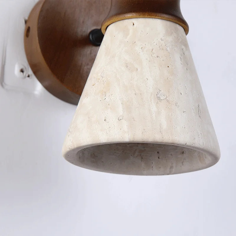 Natural Stone Room Decor Wall Lamp Classical Wall Lights Bedroom Led Sconce Yellow Travertine Home Decorations Lighting Fixtures