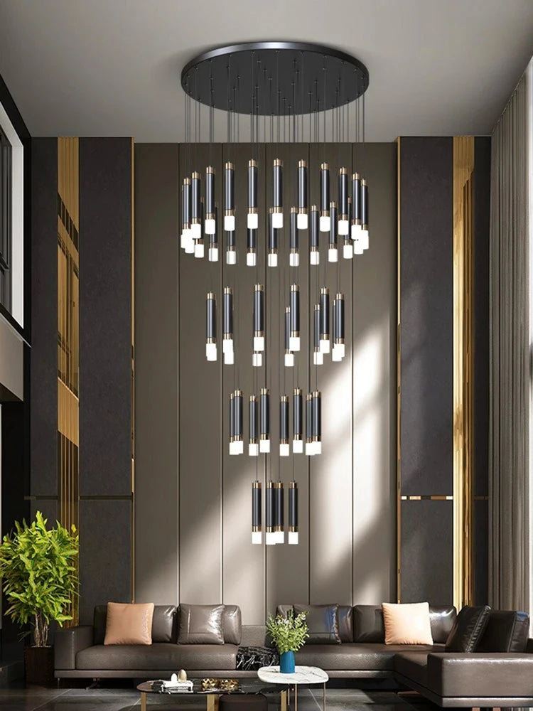 Interior Lighting Nordic Chandelier Home Decoration Living Room Pendant Modern Lustre Hall Lighting LED Staircase Long Pendant