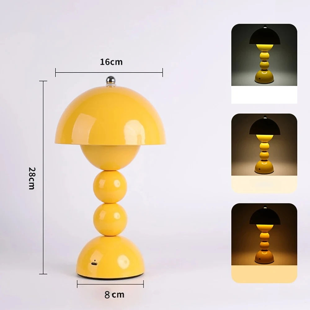 Table Lamp Mushroom Bud Atmosphere Night Light Nordic Style Retro Creative Living Room Bedroom Desk Decorative Light Girl Gift