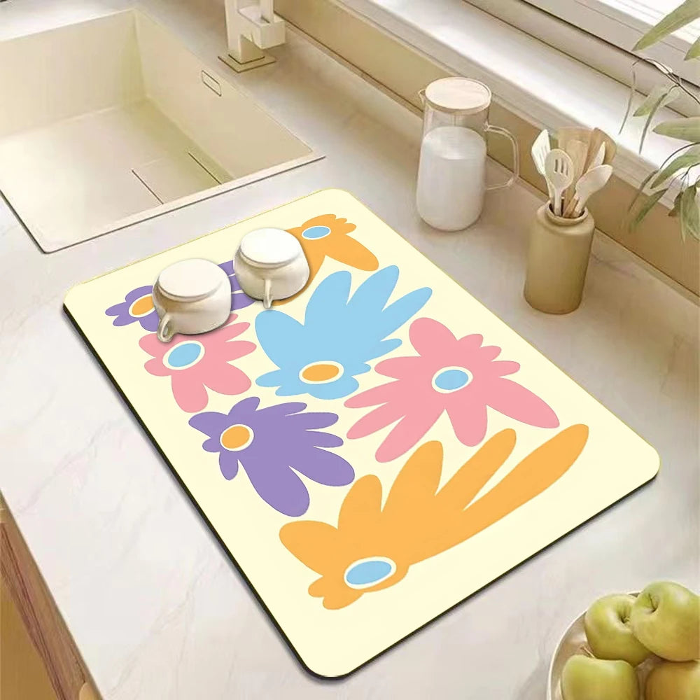 Printed Dish Drying Mat