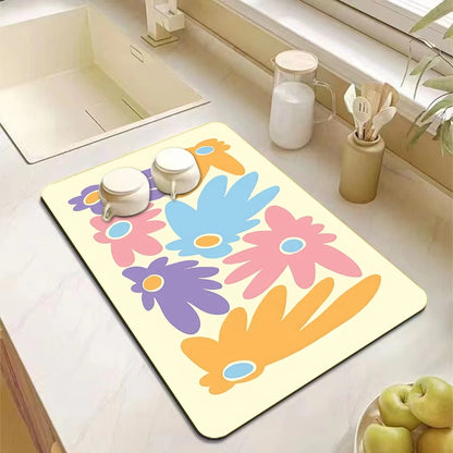 Printed Dish Drying Mat