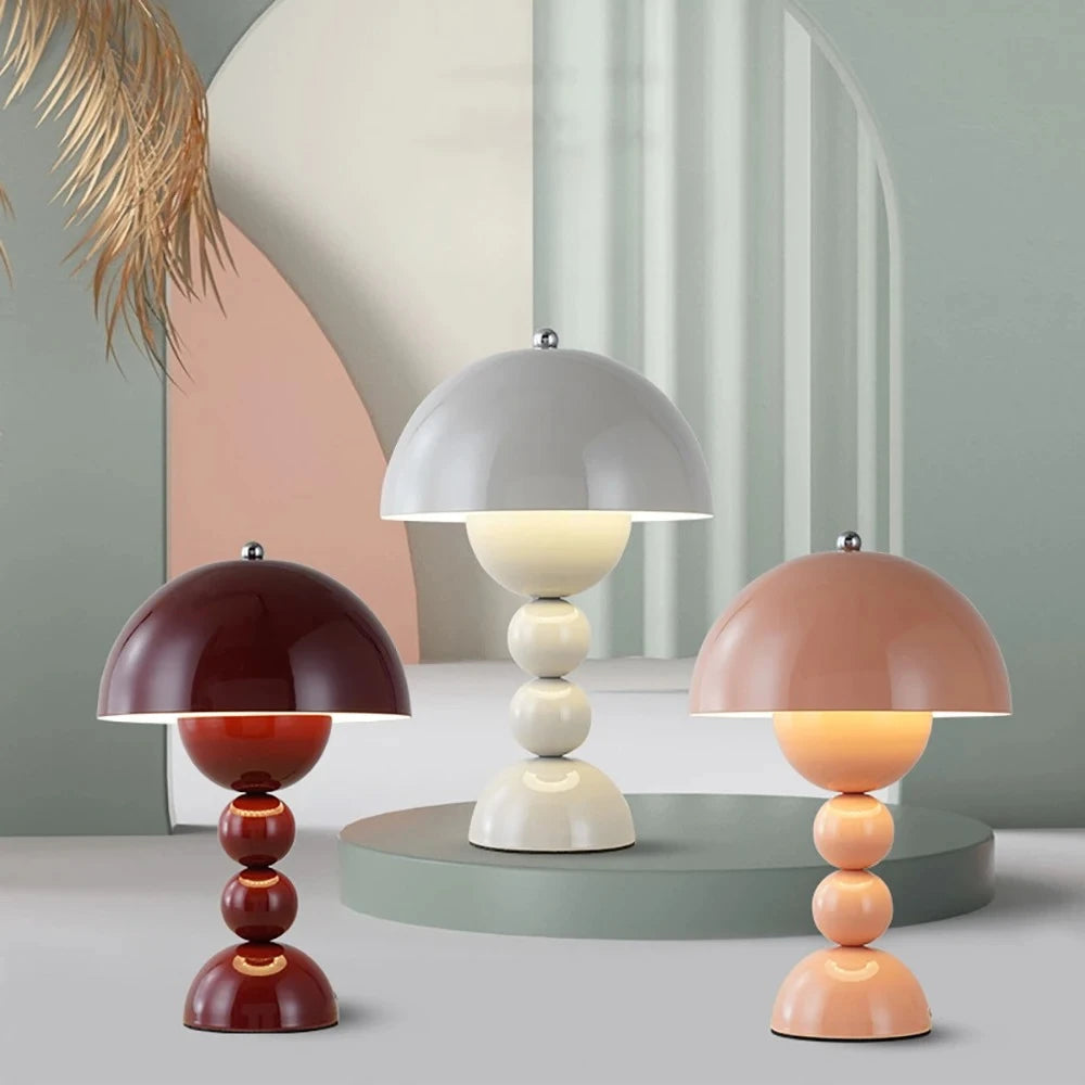 Table Lamp Mushroom Bud Atmosphere Night Light Nordic Style Retro Creative Living Room Bedroom Desk Decorative Light Girl Gift