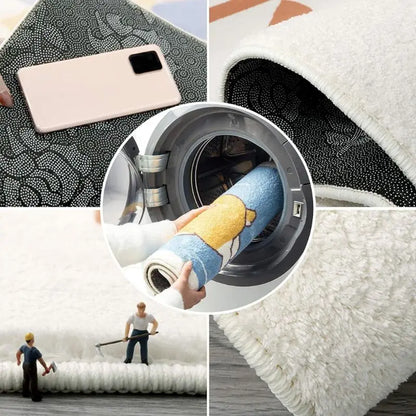 Irregular Letter Faux Cashmere Rug – rug photo 5
