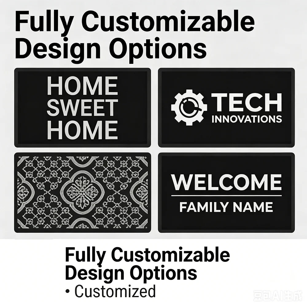 Custom Business Doormat Personalized Entrance Floor Mat Indoor Outdoor Non Slip Carpet Rug Logo Branding Welcome Door Use Mat