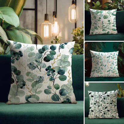 Watercolor Eucalyptus Linen Cushion Cover – cushion cover photo 5
